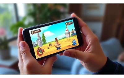Person playing a mobile game on a smartphone