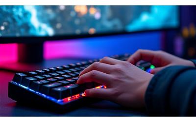 Person playing a game on a high-end PC
