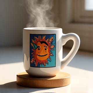 Pixel Hearth Studios character graphic on a coffee mug